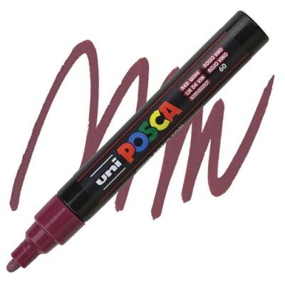 Uni Posca 1.8-2.5 Subazlı Poster Markörü Şarap Kırmızı Pc-5M