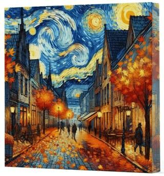Van Gogh 3 Sokak - Çizgisiz Yan Boyamalı Defter