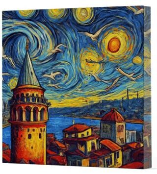 Van Gogh 5 Galata - Çizgisiz Yan Boyamalı Defter