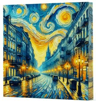 Van Gogh 6 Sokak - Çizgisiz Yan Boyamalı Defter