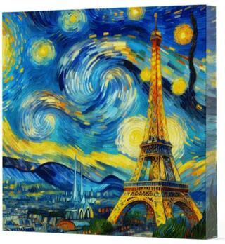 Van Gogh 9 Eyfel Kulesi - Çizgisiz Yan Boyamalı Defter