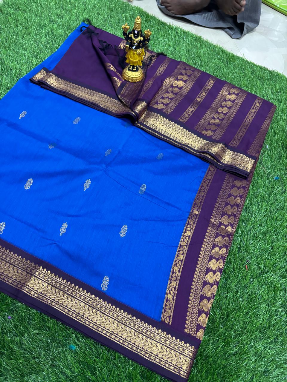 Royal Blue & Deep Wine Designer Sico Saree