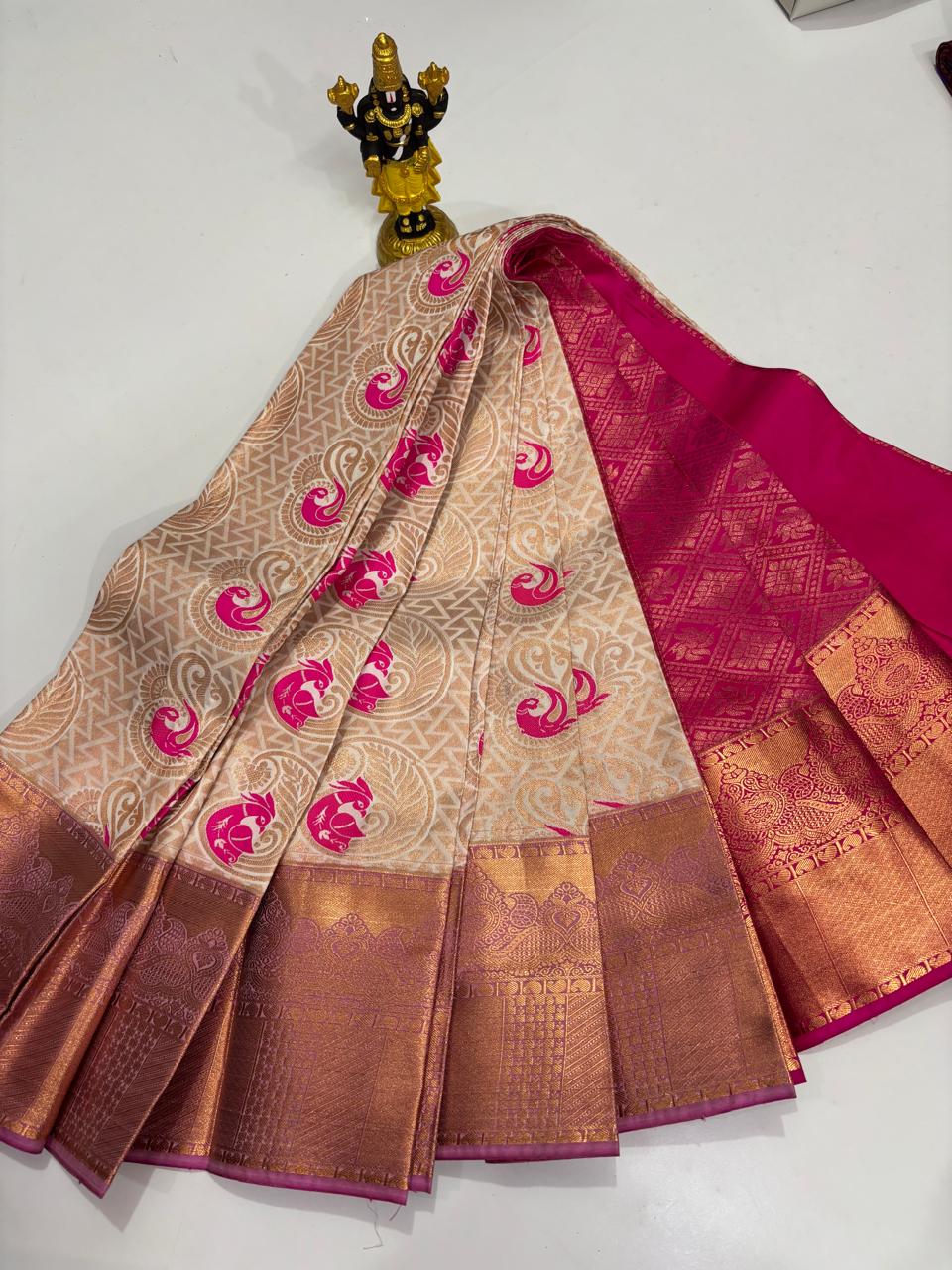 Sandalwood Ivory & Magenta Peacock Fusion Sico