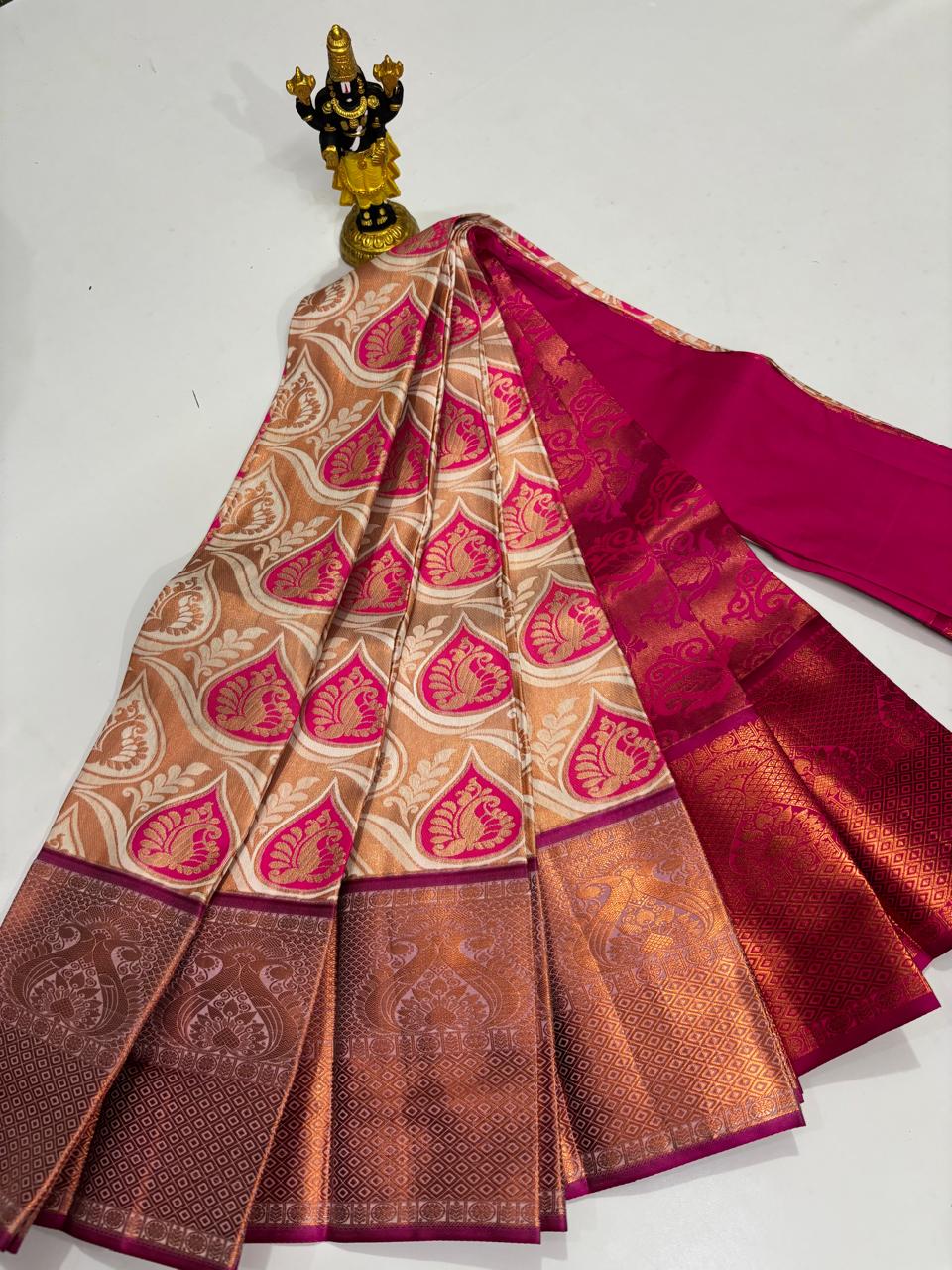 Sandalwood Cream & Rani Pink Paisley Sico