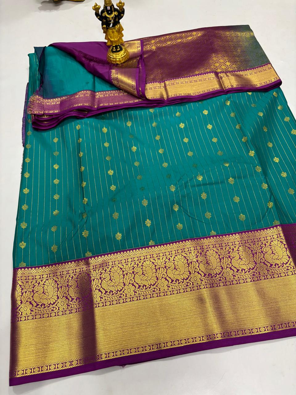 Sea Green & Royal Purple Floral Sico