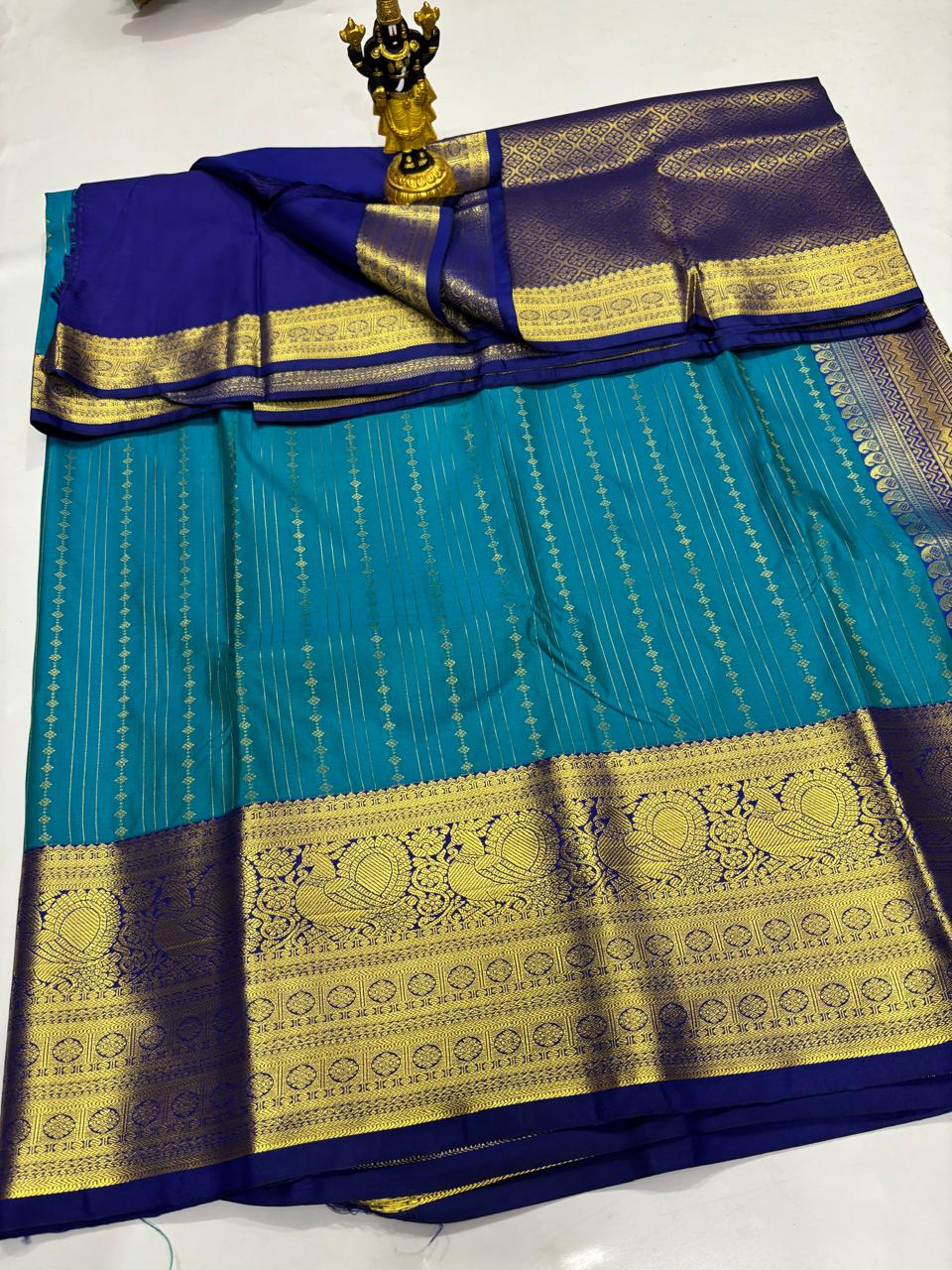 Teal Green & Royal Blue Peacock Sico