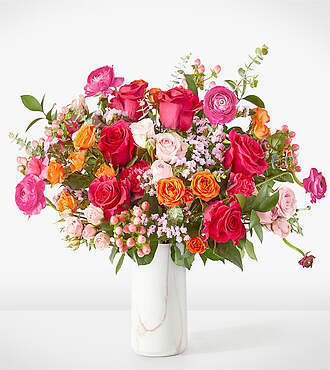 Forever and Always Bouquet - Deluxe with Marble Vase - FedEx