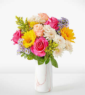 In Good Spirits Bouquet - Standard with Marble Vase - FedEx