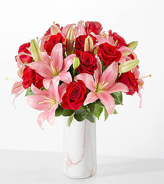 Affectionate Bouquet with Marble Vase