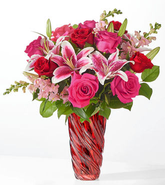 Always You Bouquet with Luxe Swirl Vase