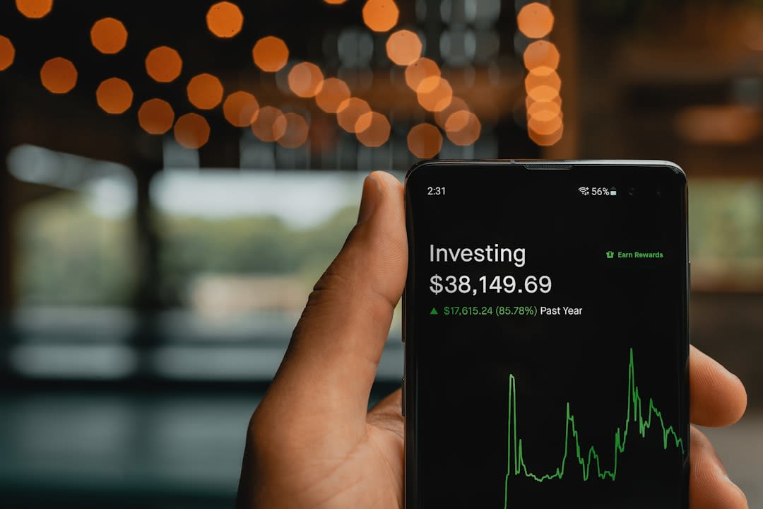 Concept of investing in technology with financial graphs