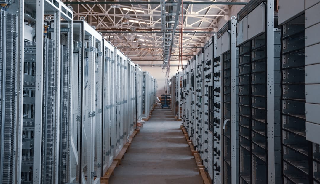 A modern data center showcasing advanced technology for data protection.