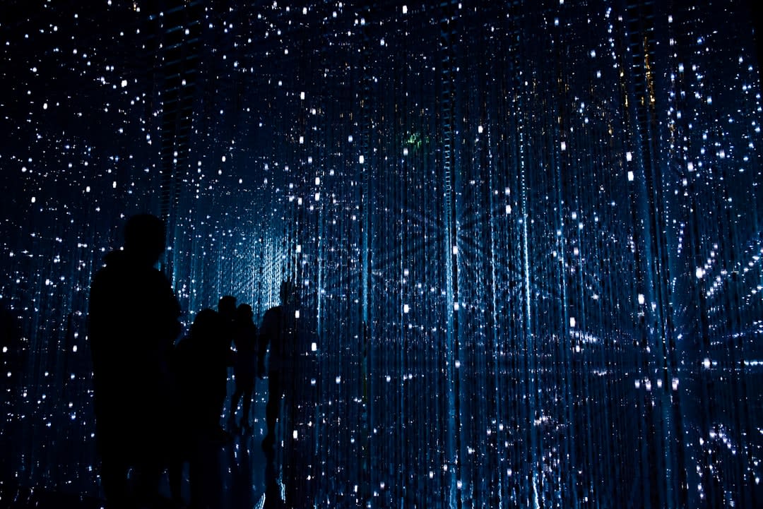A futuristic digital environment showcasing cloud technology and security