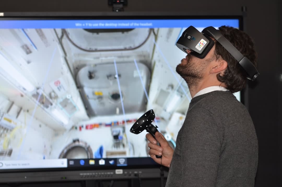 A teacher demonstrating technology integration in the classroom