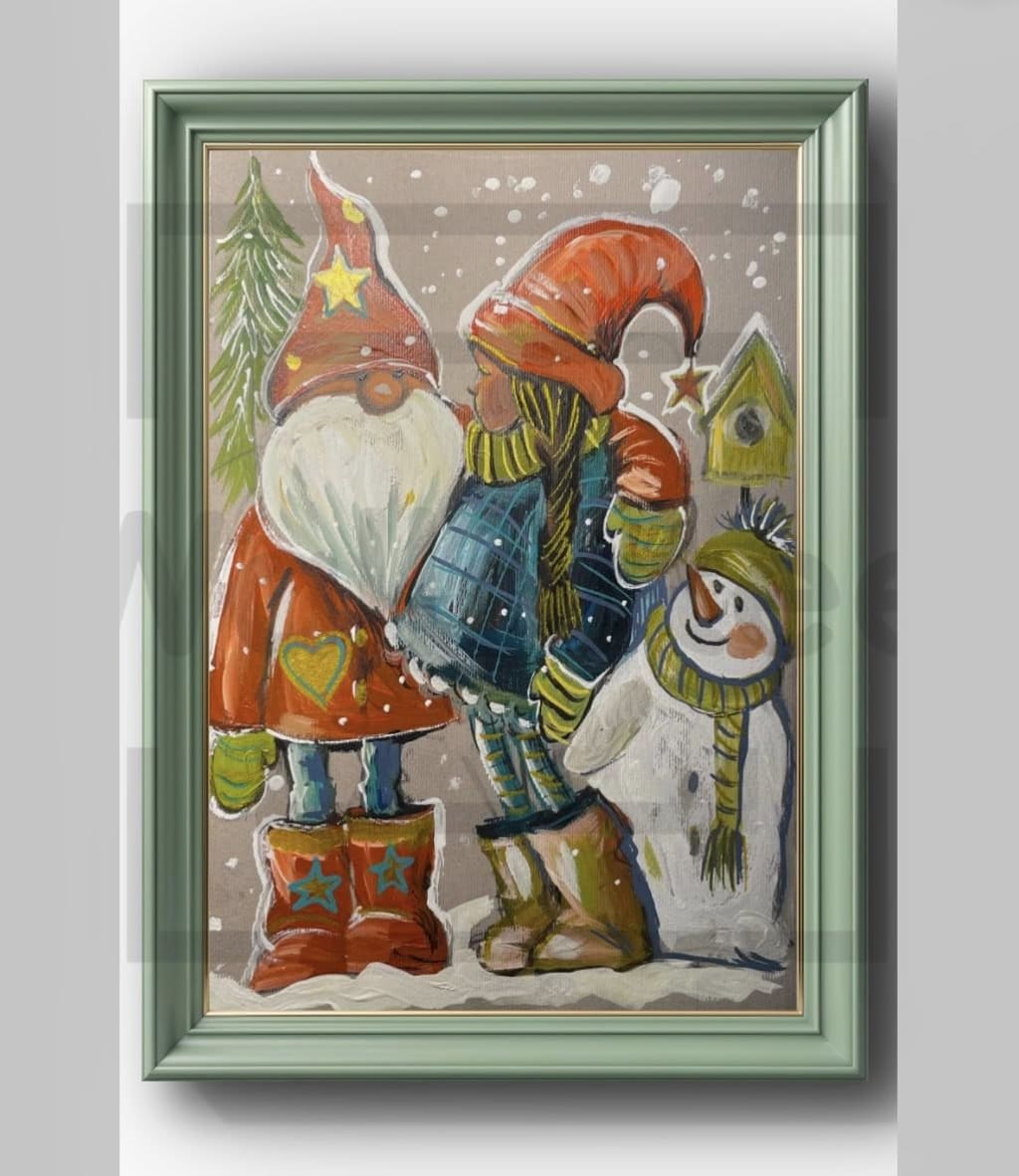 snow man and friends