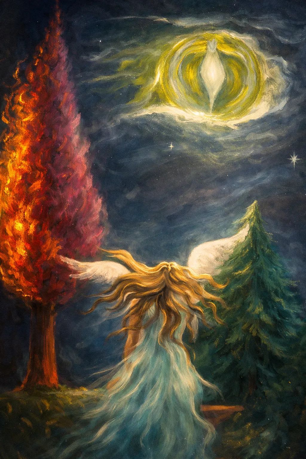 მიწის ანგელოზი შეჰყურებს ღამის ცას