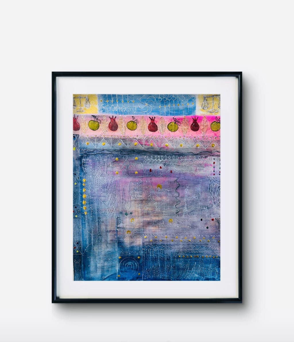 თანამედროვე სიმბოლური აბსტრაქცია ფრესკული და ორნამენტული გავლენებით