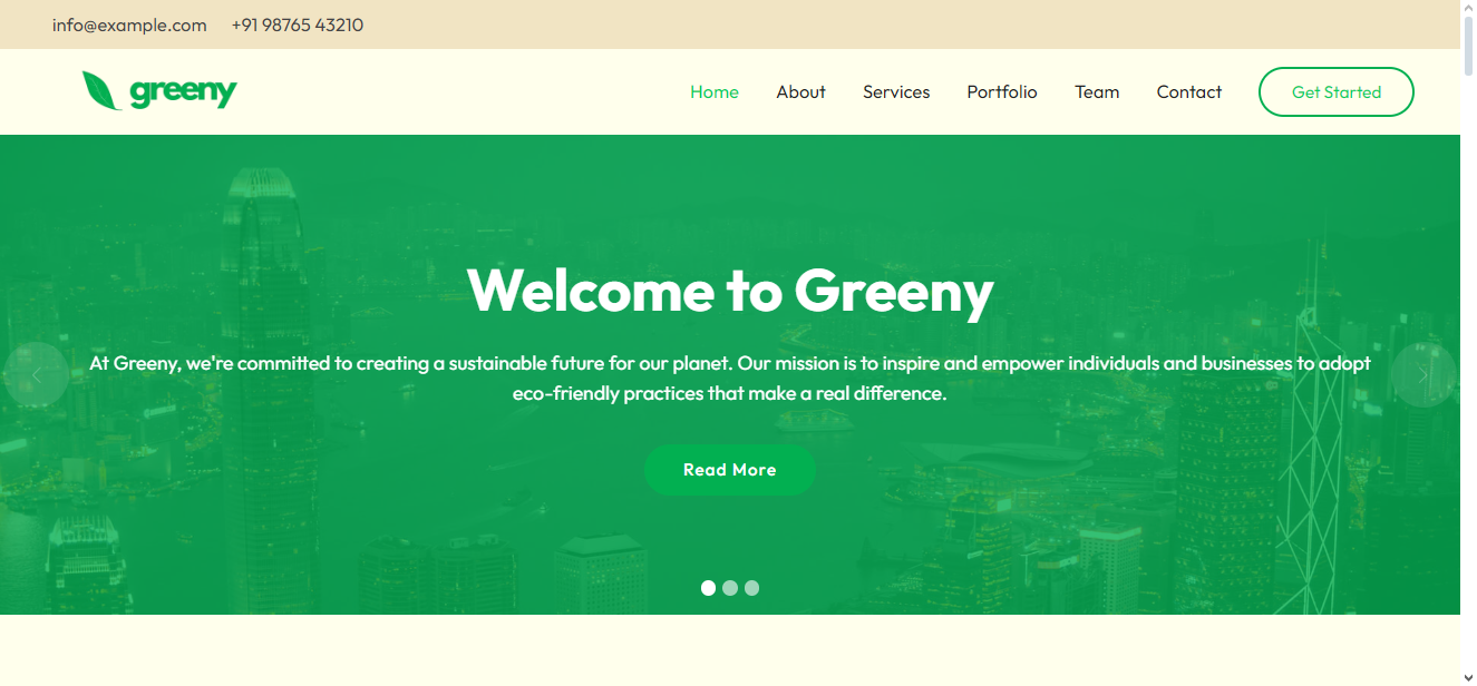 Greeny - Responsive and Dynamic Web Application