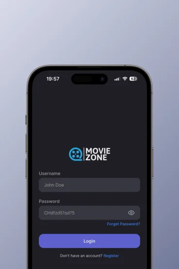 Login screen