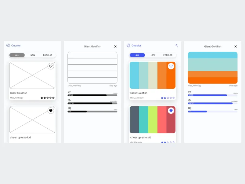 Wireframes Oncolor