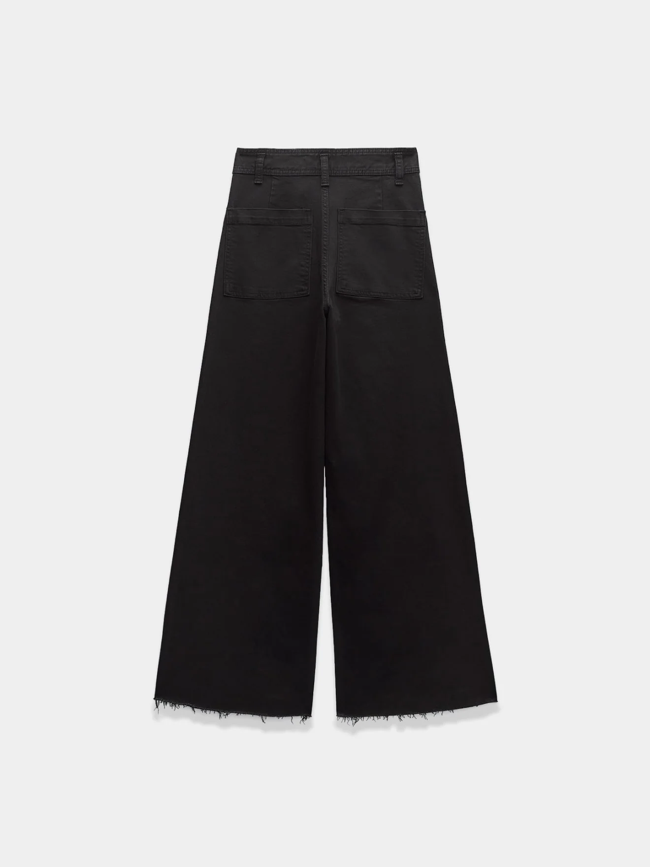 Black high-waist jeans with a wide legs