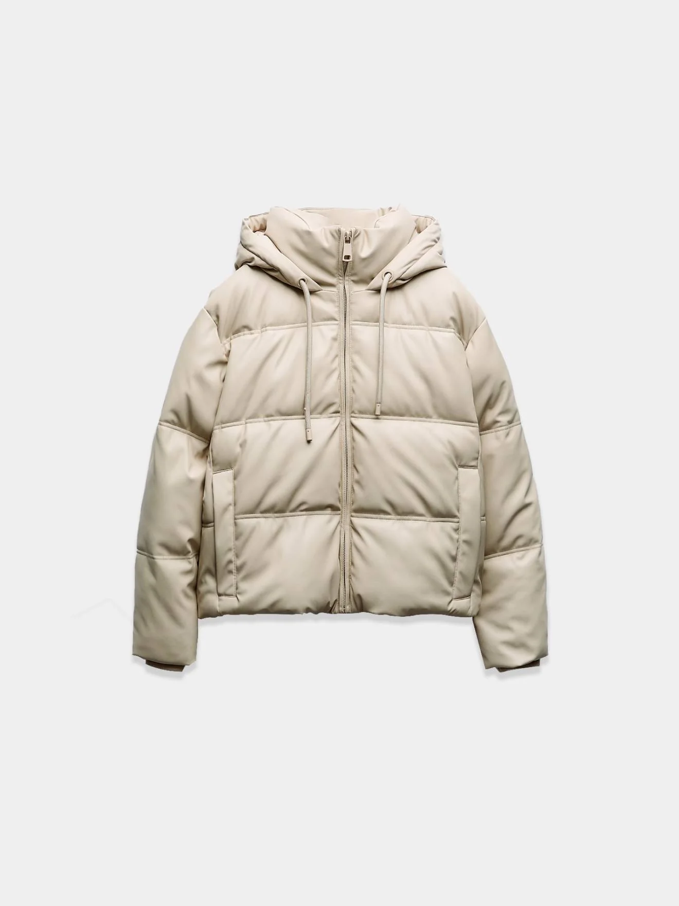 Offwhite Leather Puffer Jacket