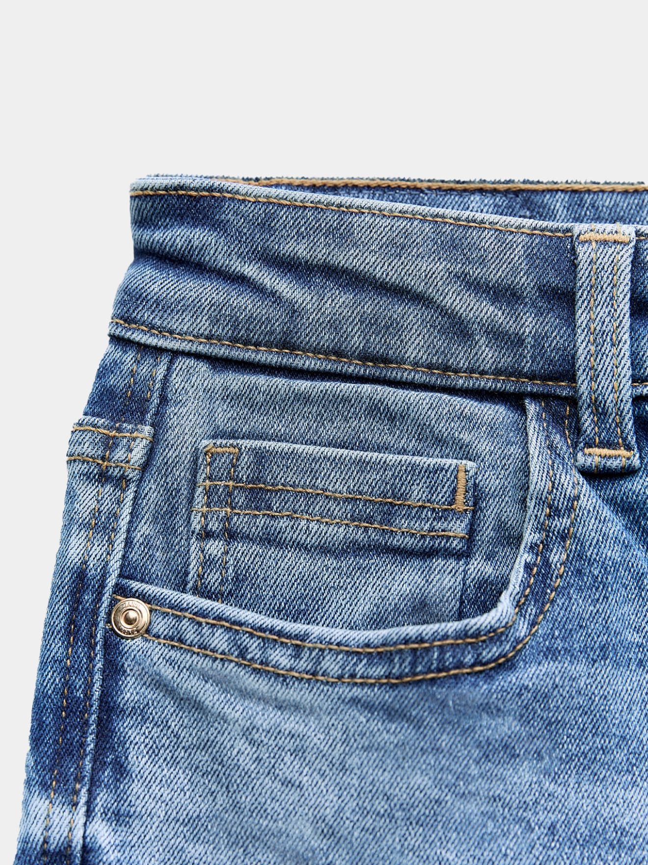Blue Mid Rise Flared Jeans