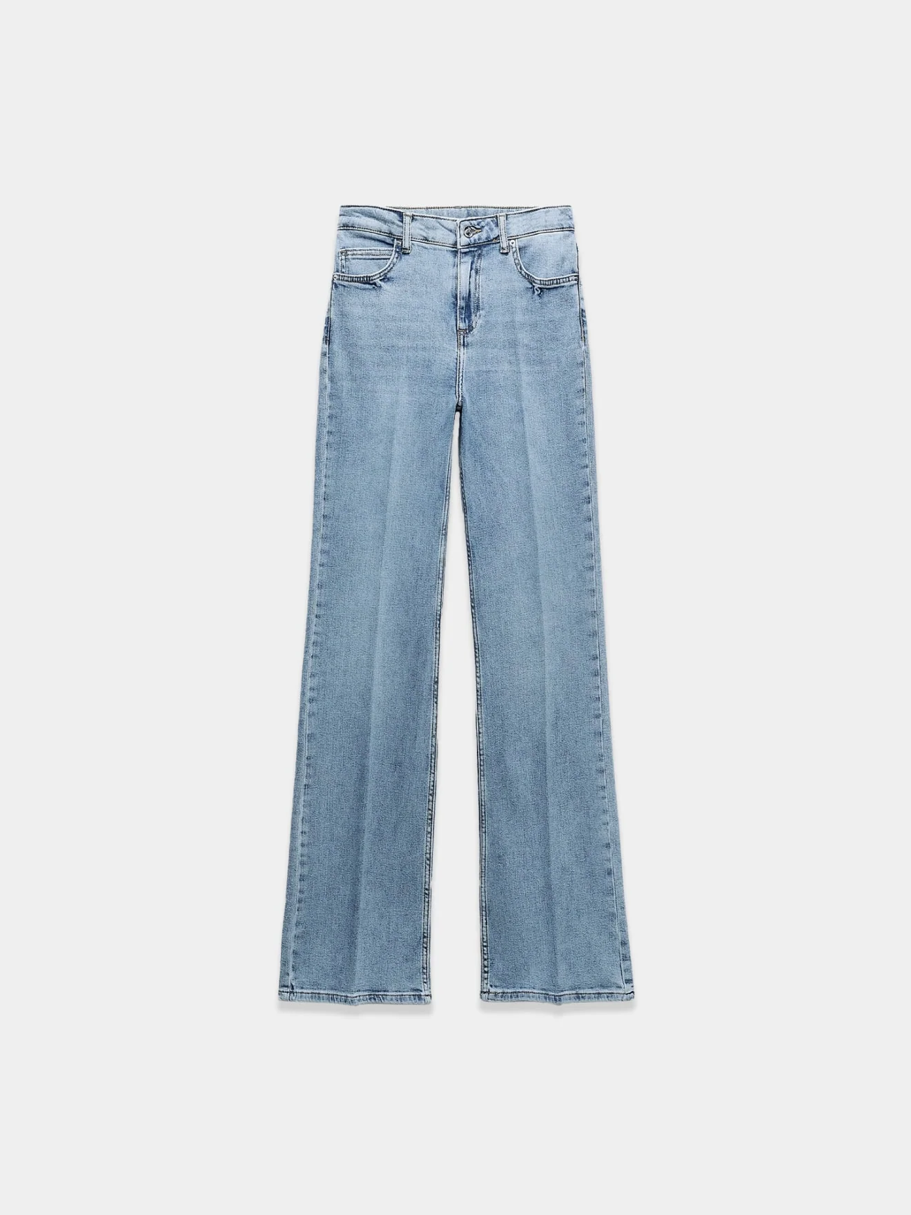 Jeans with a flared silhouette and a high-waisted design