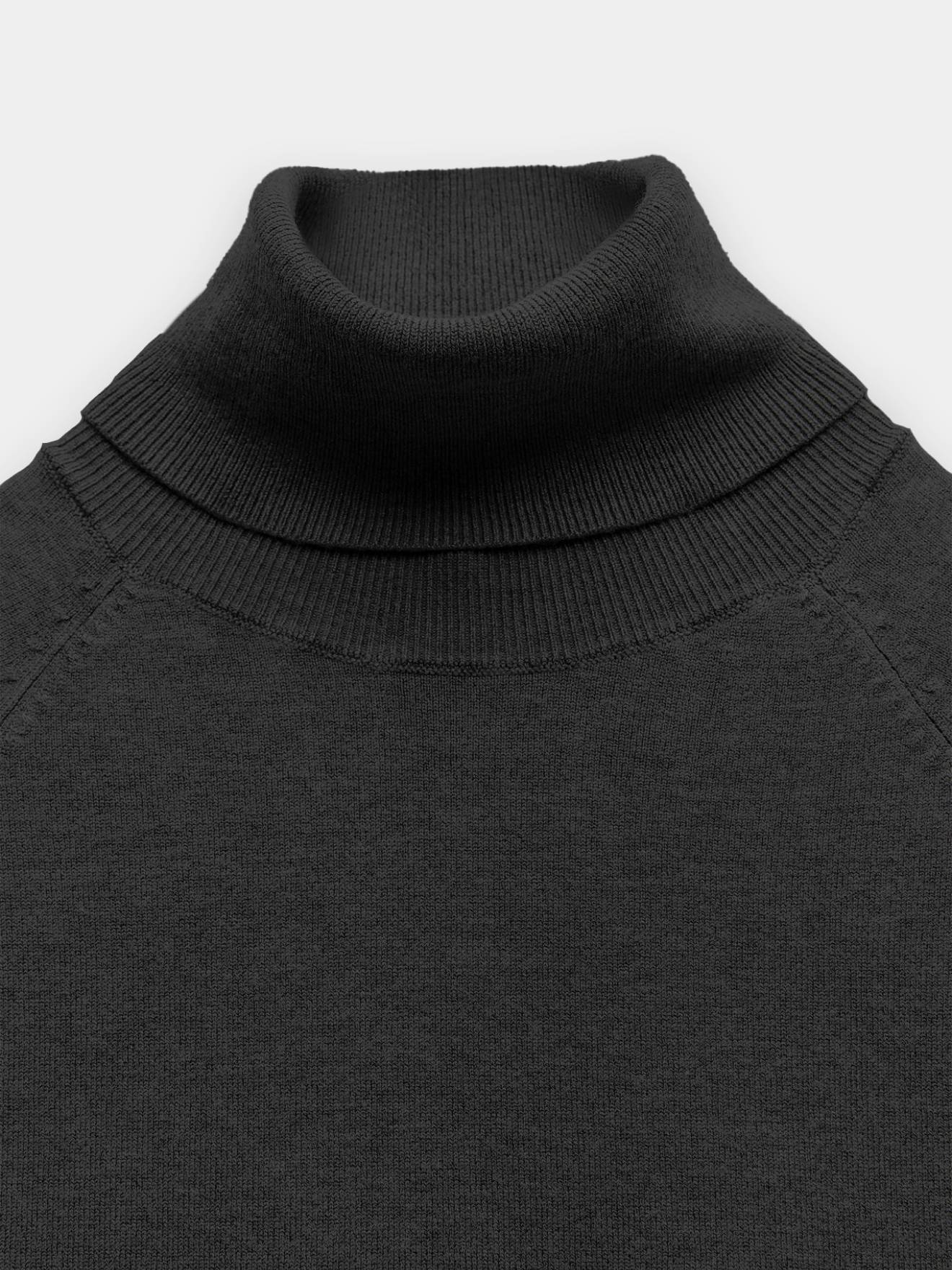 Black Short Sleeve Turtleneck