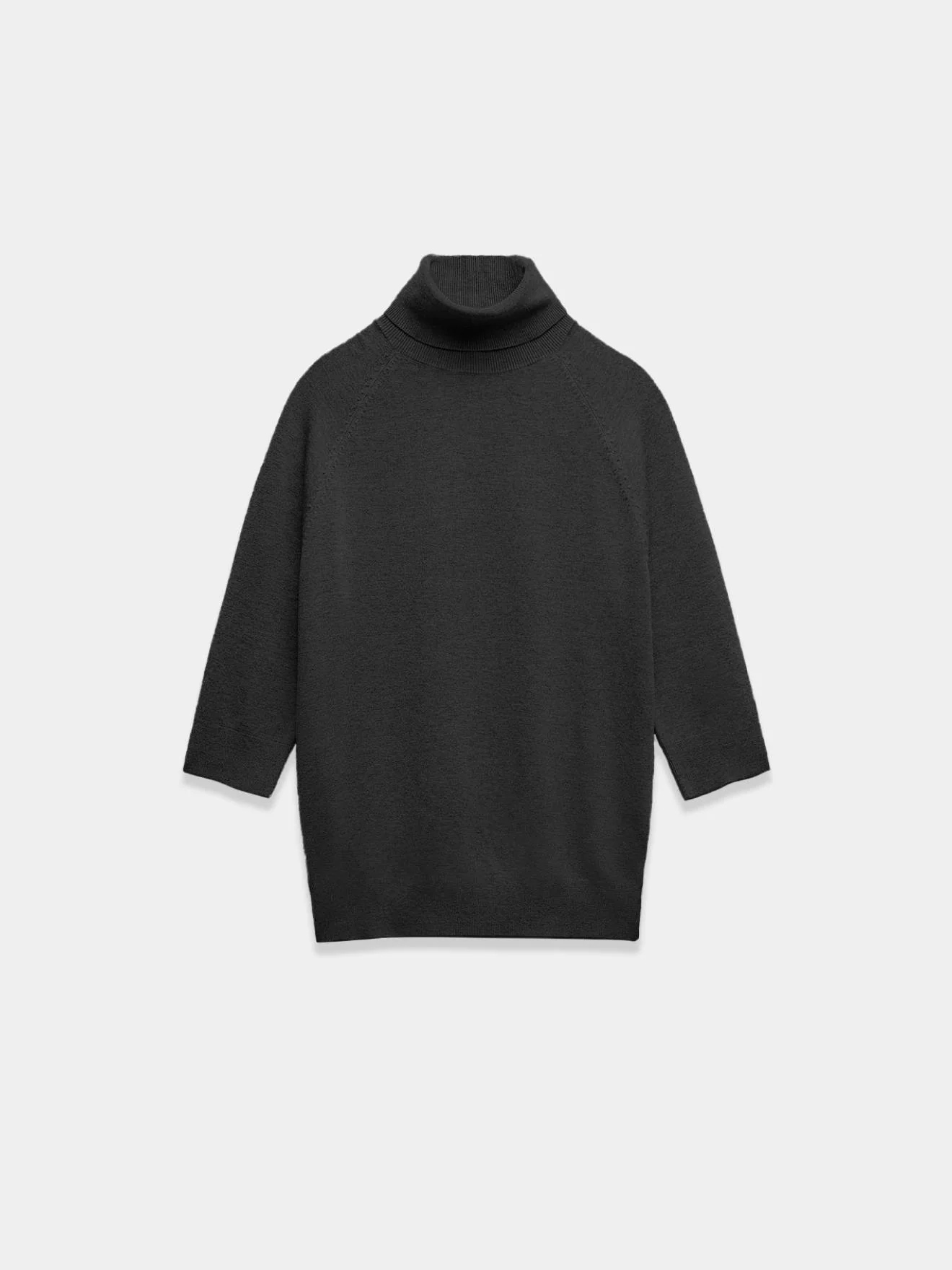 Black Short Sleeve Turtleneck