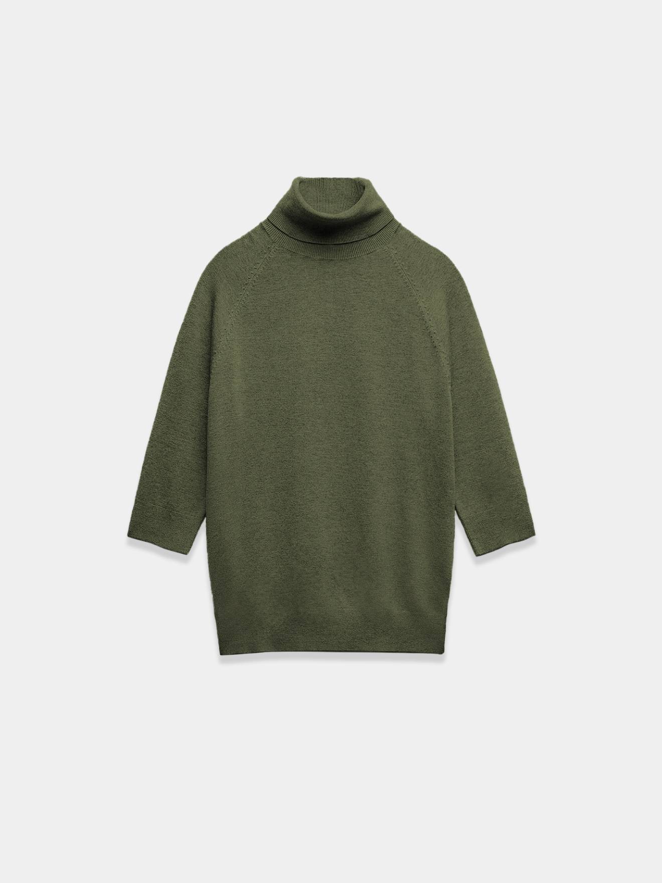 Green Short Sleeve Turtleneck