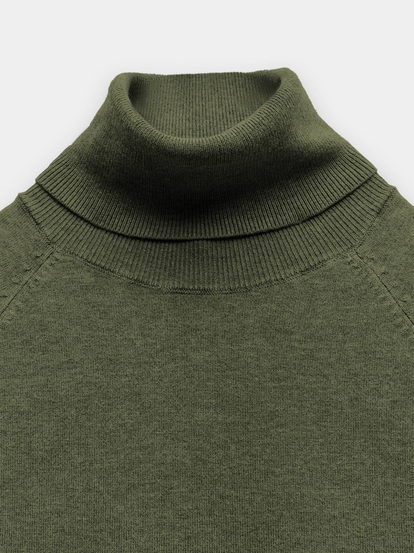 Green Short Sleeve Turtleneck