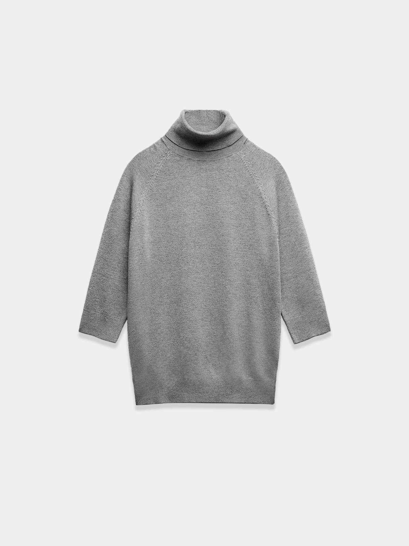 Grey Short Sleeve Turtleneck
