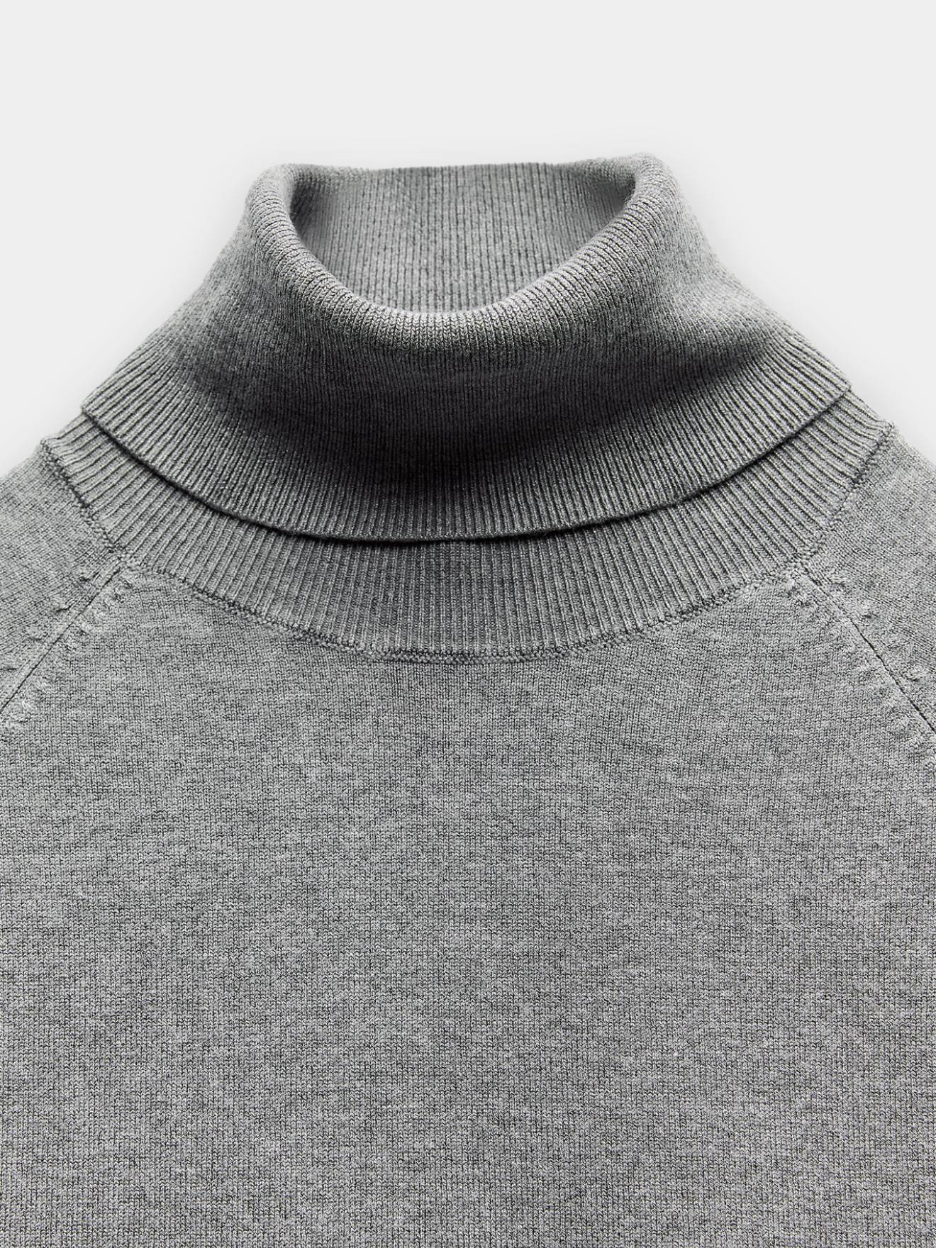 Grey Short Sleeve Turtleneck