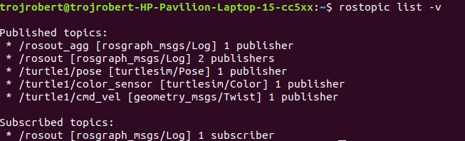 rostopic list