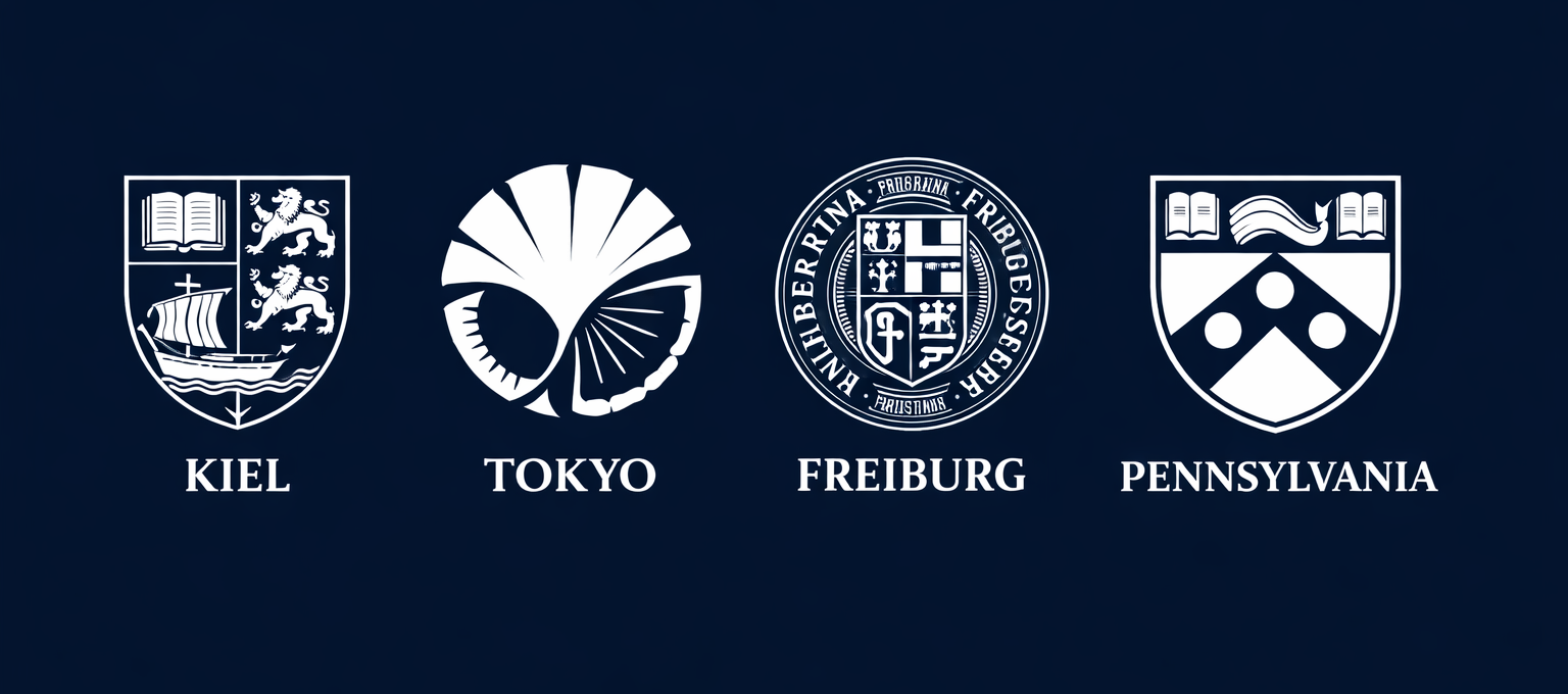 Universités Kiel, Tokyo, Freiburg, Pennsylvanie