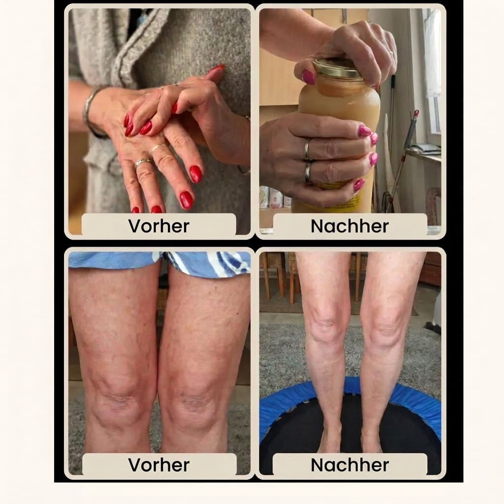 Vorher/Nachher Ursula (62 Jahre) — Hände und Knie nach 3 Monaten Glow25