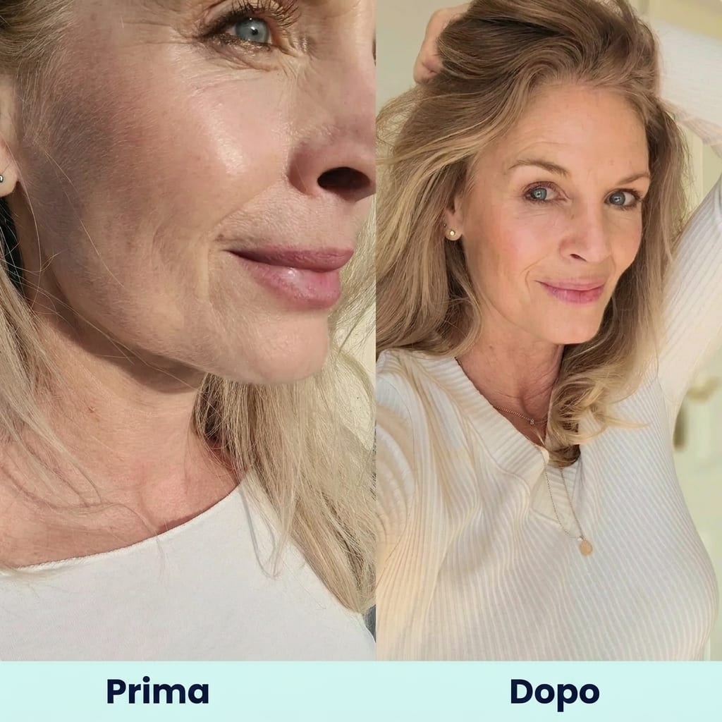 Prima/Dopo dopo 8 settimane di Collagen Intensive di Glow25