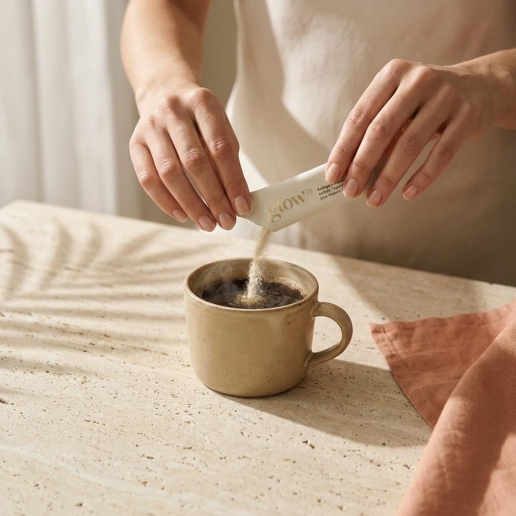 Ein Glow25-Stick, eingerührt in den Morgenkaffee