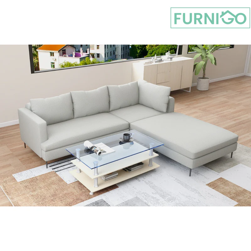 Lucille Fabric Sofa with Ottoman