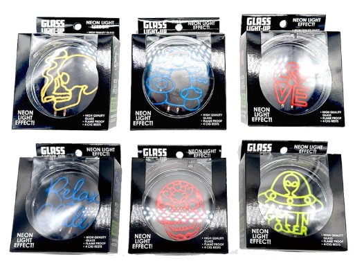 Light Up Glass Ashtray (6/Box-#25271)