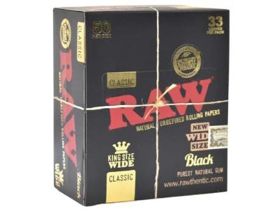 Raw Paper - Classic (Black) (50/Box-King Size Wide)