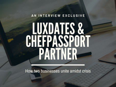 Laptop and passport on desk representing business partnership collaboration