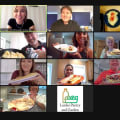 Gartner virtual cooking class participants showing homemade crepes on video call