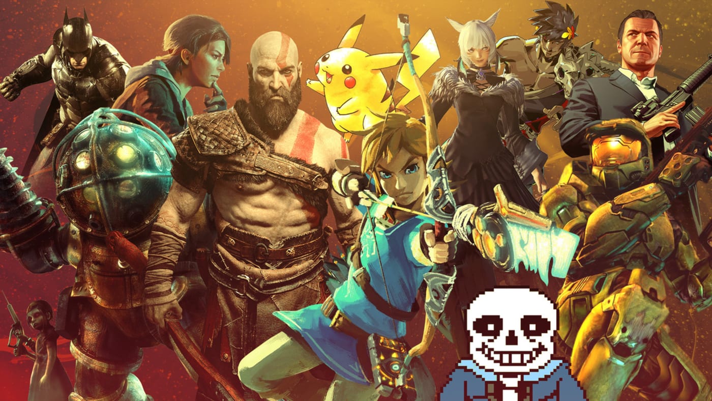 A montage of popular games — fun online games for remote teams