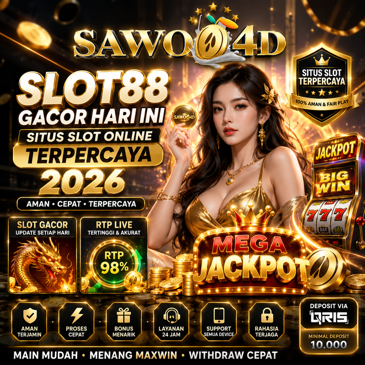 SAWO4D: Situs Slot88 & Slot Online Terpercaya 2026