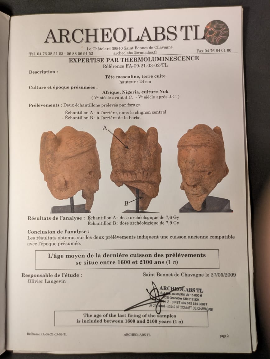 Thermoluminescence 2009 certificate