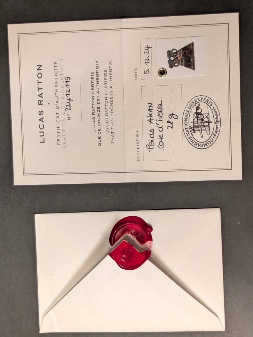 Certificate of authenticity