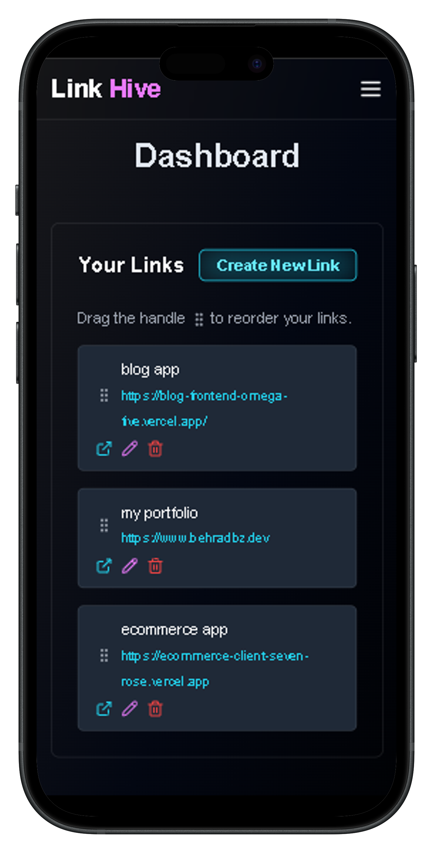 LinkHive Dashboard Preview