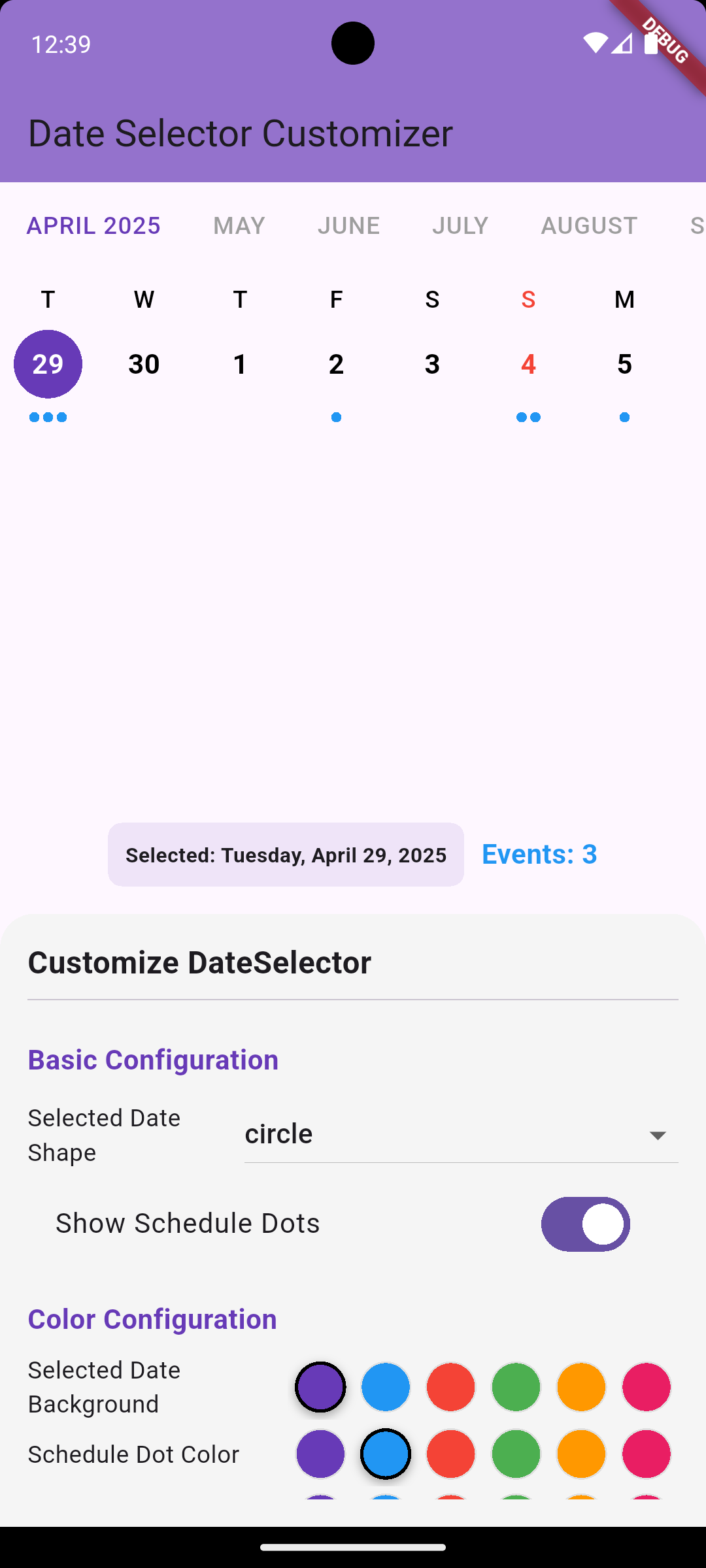Schedule Dots